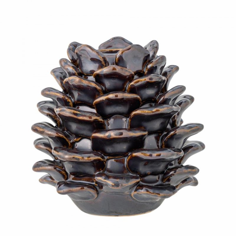 Bloomingville CHRISTMAS PINE Świąteczny Świecznik Szyszka 10 cm / Brązowy