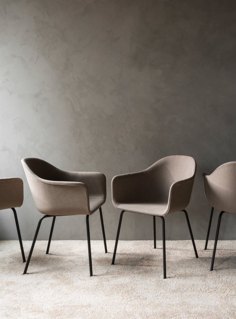 Menu HARBOUR Krzesło - Rama Czarny Dąb - Siedzisko Tapicerowane Zielone