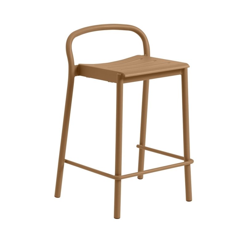 Muuto LINEAR Krzesło Barowe Ogrodowe - Hoker 65 cm / Pomarańczowy