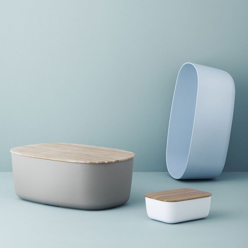 RIG-TIG by Stelton BOX-IT Chlebak - Pojemnik na Chleb z Deską Bambusową - Szary