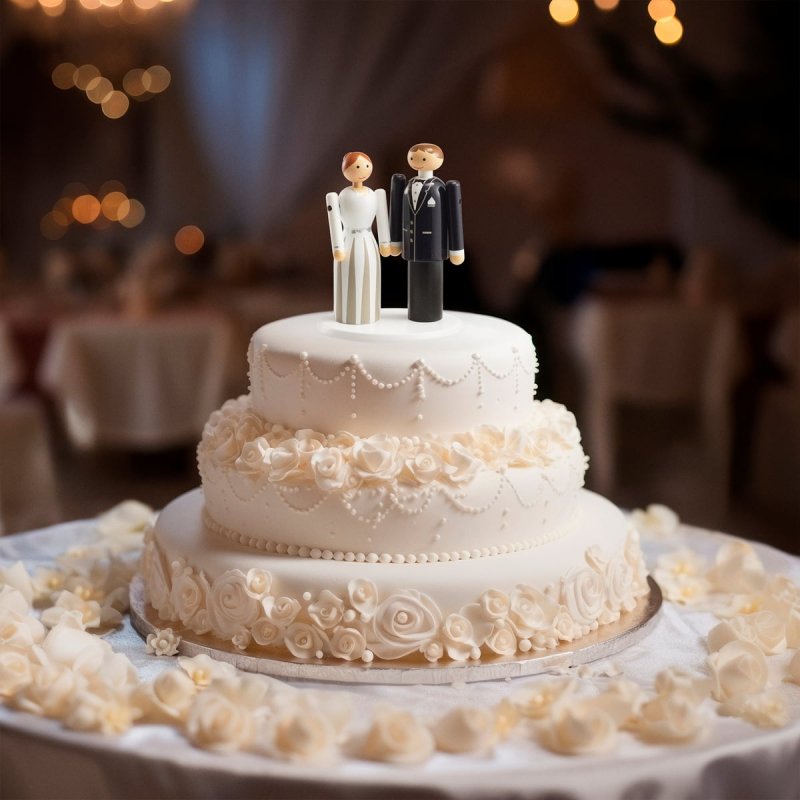Kay Bojesen BRIDE Ślubna Figurka Drewniana 12 cm na Tort Weselny / Pana Młoda