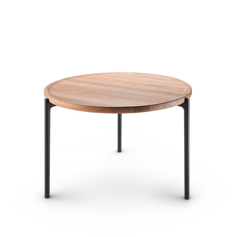 Eva Solo SAVOYE Okrągły Stolik Kawowy 60 cm (wys. 42 cm) Czarny / Blat Dąb Naturalny