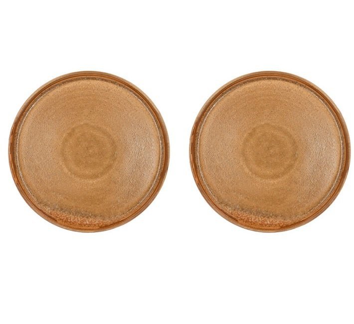Villa Collection FJORD Talerz Płaski 20,8 cm 2 Szt. Amber Bursztynowy