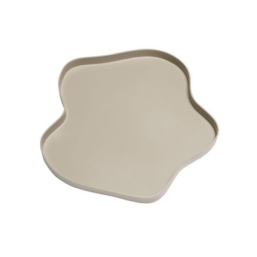 Hübsch POND Stalowa Taca Dekoracyjna 37 cm / Piaskowa