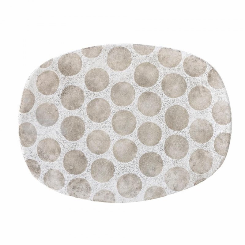 Bloomingville FELAN Taca Dekoracyjna z Terakoty 43 cm / Biała