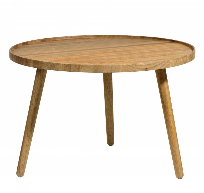 Villa Collection SCANDI Okrągły Stolik Dębowy 70 cm Olejowany