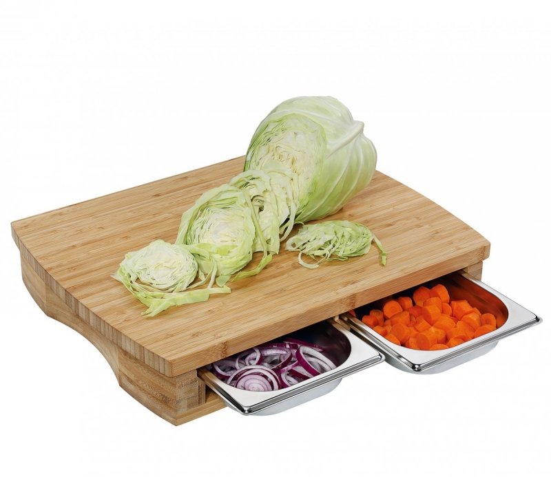 Zassenhaus ECO LINE Bambusowa Deska do Krojenia z 2 Stalowymi Tackami 46 cm