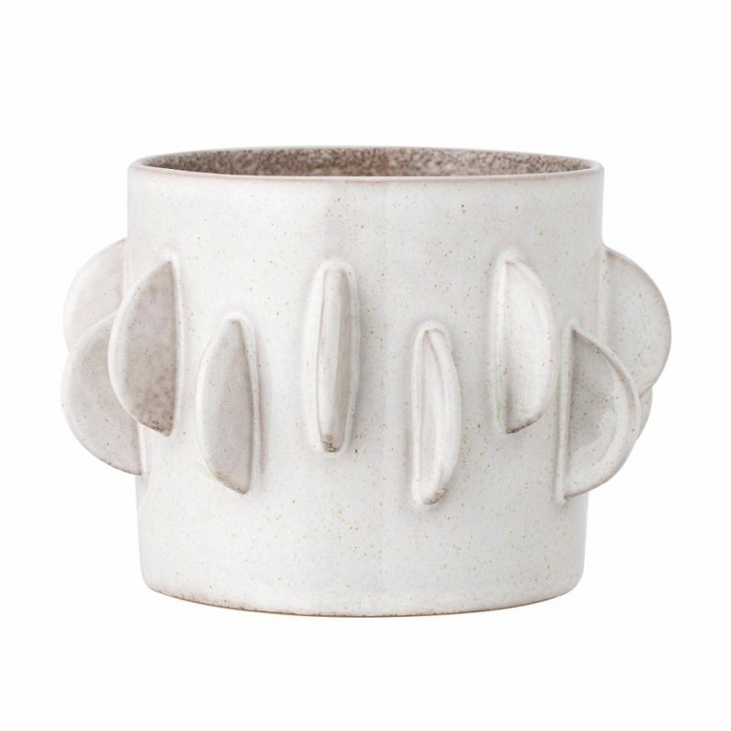Bloomingville ROZA Osłonka na Doniczkę 18 cm / Biała