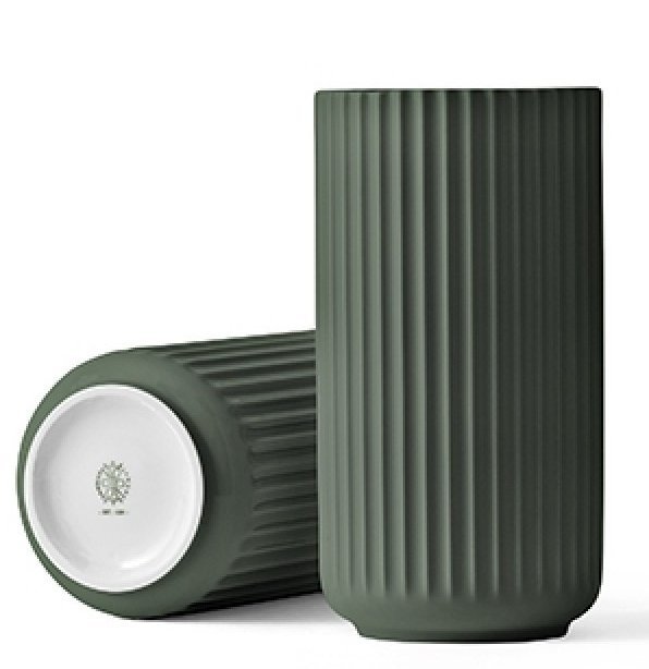 Lyngby Porcelain LYNGBY Wazon do Kwiatów 20 cm Copenhagen Green - Ciemnozielony