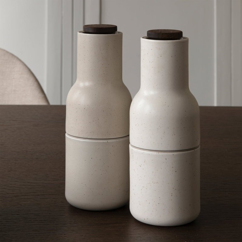 Menu BOTTLE Młynek do Soli i Pieprzu / Ceramiczny Kremowy