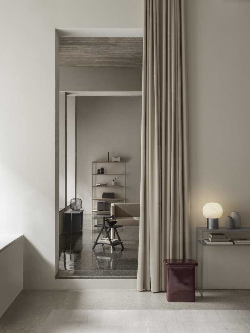 Blomus TOKI Stołek - Stolik Ceramiczny / Bordowy