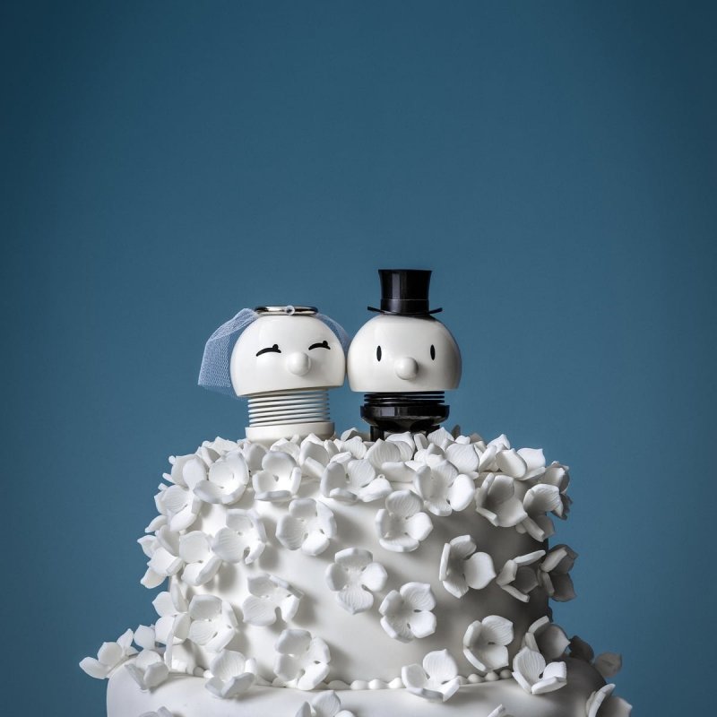 Hoptimist BRIDE &amp; GROOM Figurki Optymistów na Ślubne dla Nowożeńców 2 Szt.