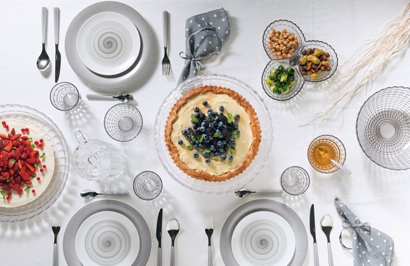 Guzzini TIFFANY Niska Patera z Kloszem do Ciasta 30 cm / Szara