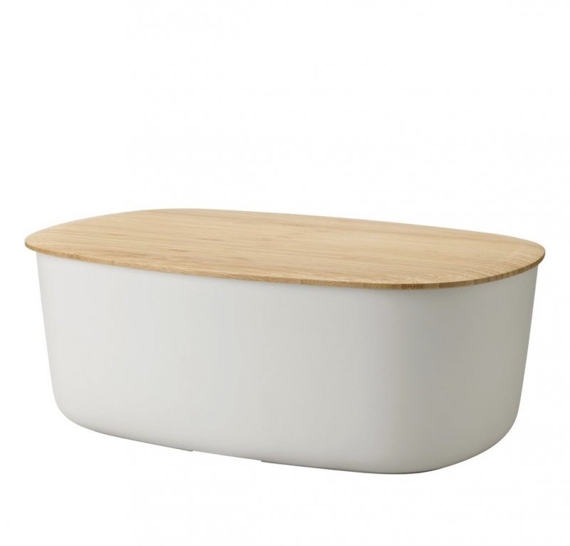 RIG-TIG by Stelton BOX-IT Chlebak - Pojemnik na Chleb z Deską Bambusową - Jasnoszary
