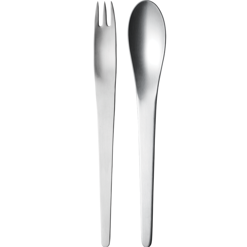 Georg Jensen ARNE JACOBSEN Sztućce do Sałaty 2 El. / Srebrne Matowe