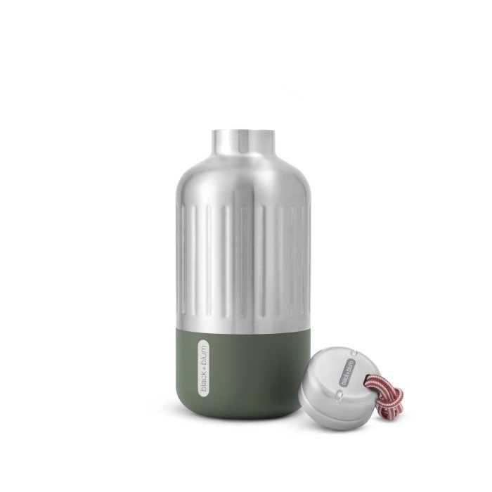 black+blum EXPLORER Stalowa Butelka Termiczna do Wody 650 ml / Oliwkowa