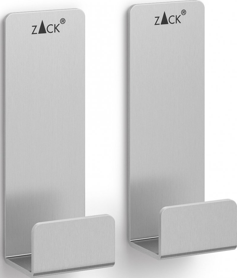 Zack POTES Haczyk - Wieszak Ścienny Samoprzylepny 7 cm 2 Szt. / Srebrny Matowy