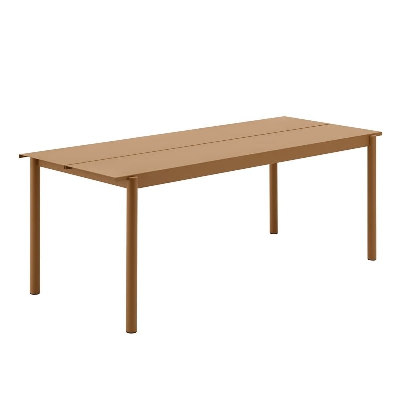 Muuto LINEAR Ogrodowy Stół Stalowy 200 x 80 cm Pomarańczowy