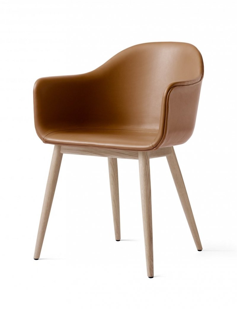 Menu HARBOUR Krzesło - Rama Dąb Naturalny - Siedzisko Brązowa Skóra