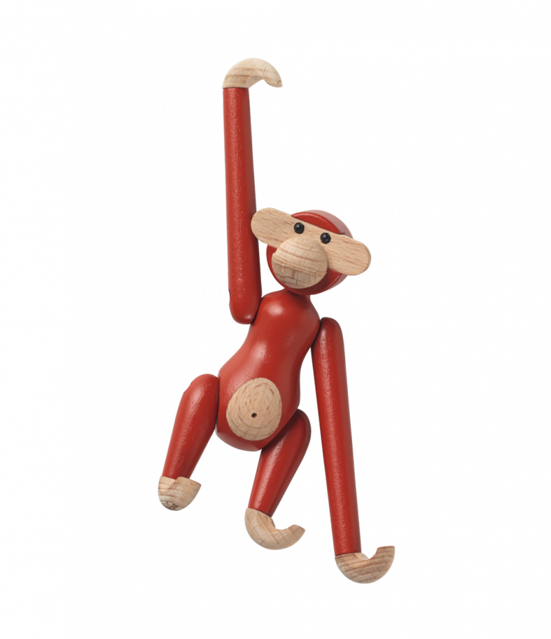 Kay Bojesen MONKEY Małpka Drewniana Mini - Czerwona / Edycja Limitowana