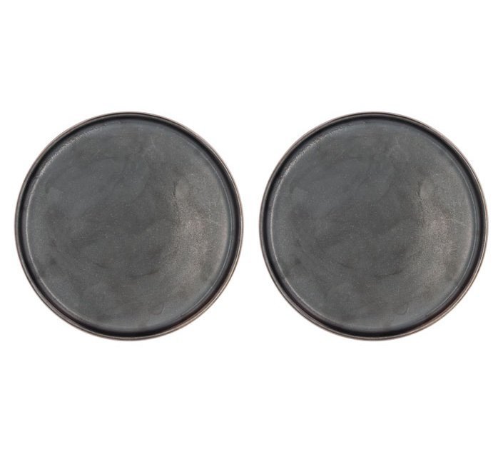 Villa Collection FJORD Talerz Płaski 20,8 cm 2 Szt. Czarny Metaliczny