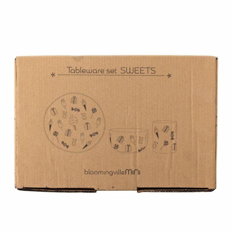 Bloomingville SWEETS Ceramiczny Zestaw Naczyń dla Dzieci / 3 El.