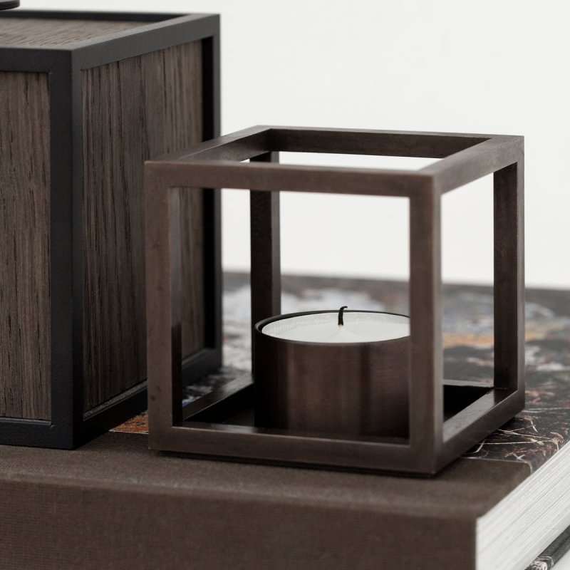 by Lassen KUBUS T Świecznik Tealight - Oksydowana Miedź