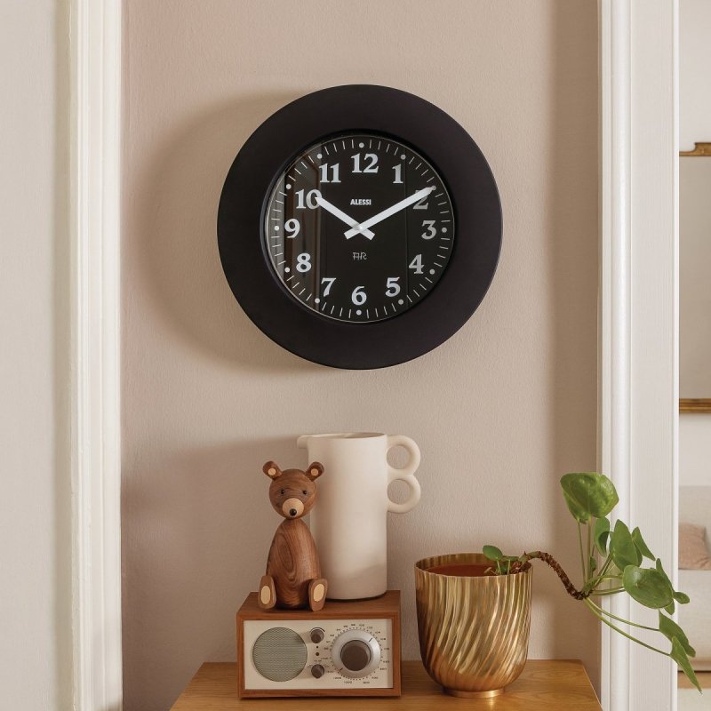 Alessi MOMENTO Zegar Ścienny 40 cm Czarny