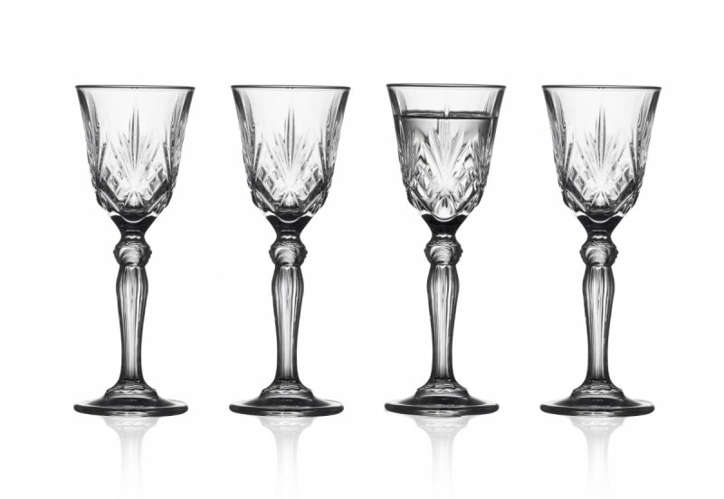 Lyngby Glass MELODIA Kryształowe Kieliszki do Wódki, Likieru 50 ml 4 Szt.
