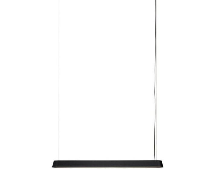 Muuto LINEAR Podłużna Lampa Wisząca 87 cm Czarna