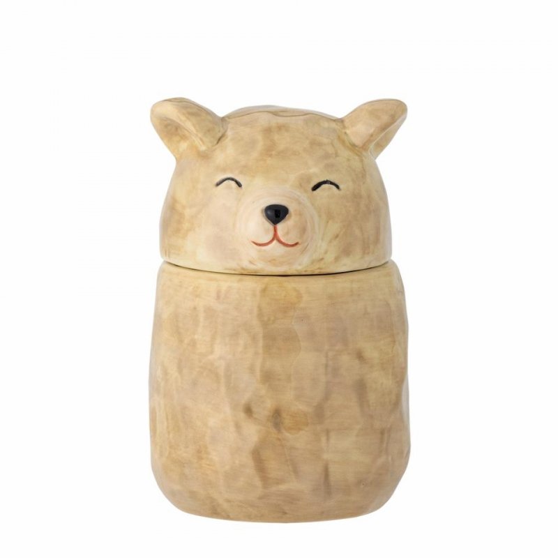 Bloomingville PUK Ceramiczny Pojemnik z Pokrywką / Brązowy Miś