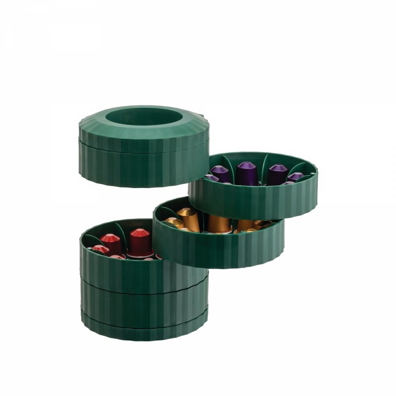 Alessi PLISSE Pojemnik na Kapsułki Kawy typu Nespresso / Zielony