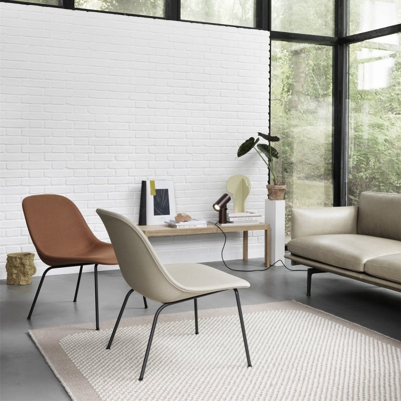 Muuto FIBER LOUNGE Fotel Tapicerowany - Rama Metalowa / Kremowy Tkanina Trio 236