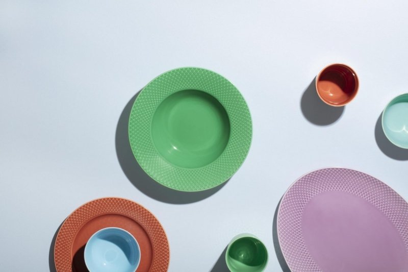 Lyngby Porcelain RHOMBE COLOR Talerz Głęboki 24,5 cm Zielony