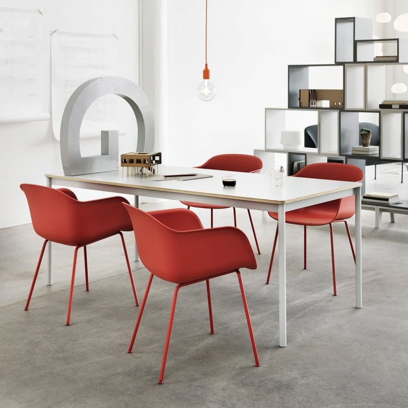 Muuto FIBER ARMCHAIR TUBE BASE Krzesło - Czarne
