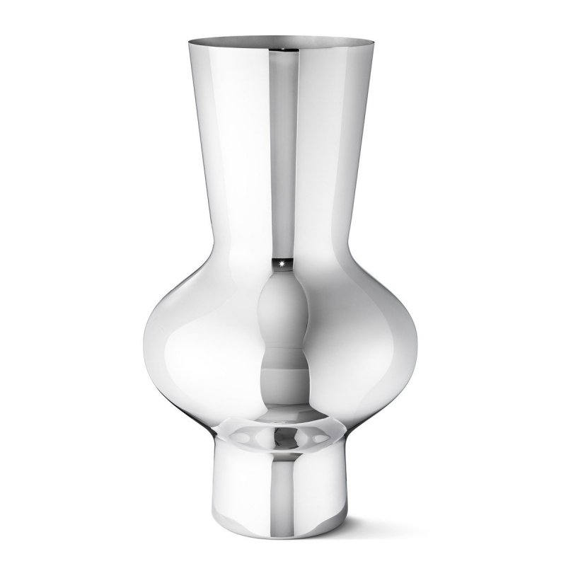 Georg Jensen ALFREDO Stalowy Wazon do Kwiatów 47 cm / Srebrny Połysk