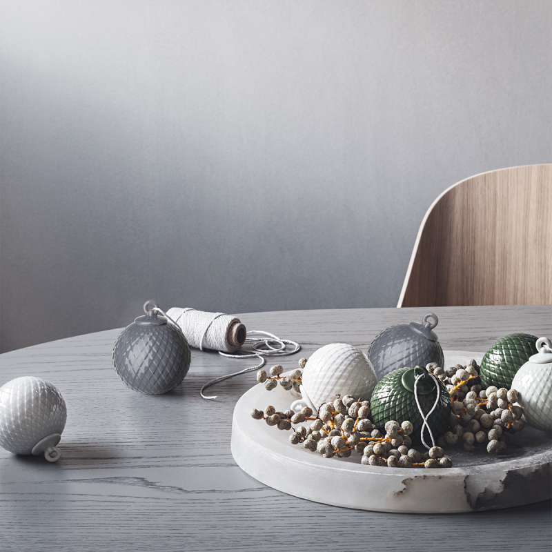 Lyngby Porcelain RHOMBE Bombka Porcelanowa - Jasnozielona