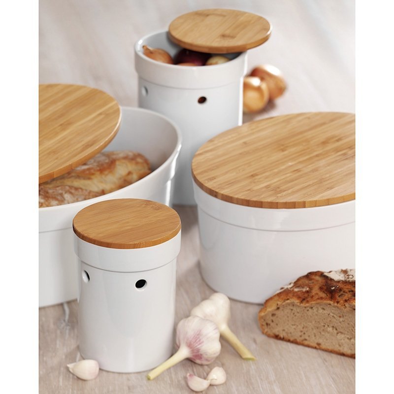 Kela SALENA Ceramiczny Pojemnik na Czosnek / Biały