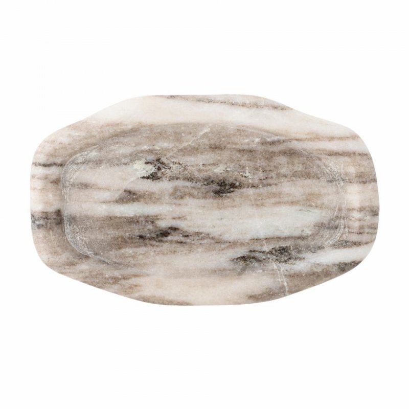 Bloomingville IZUMI Dekoracyjna Taca Marmurowa 20 cm / Odcień Naturalny