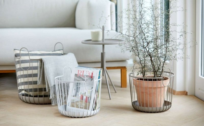 ZONE Denmark INU Metalowy Kosz na Pranie - do Przechowywania 40 cm / Taupe