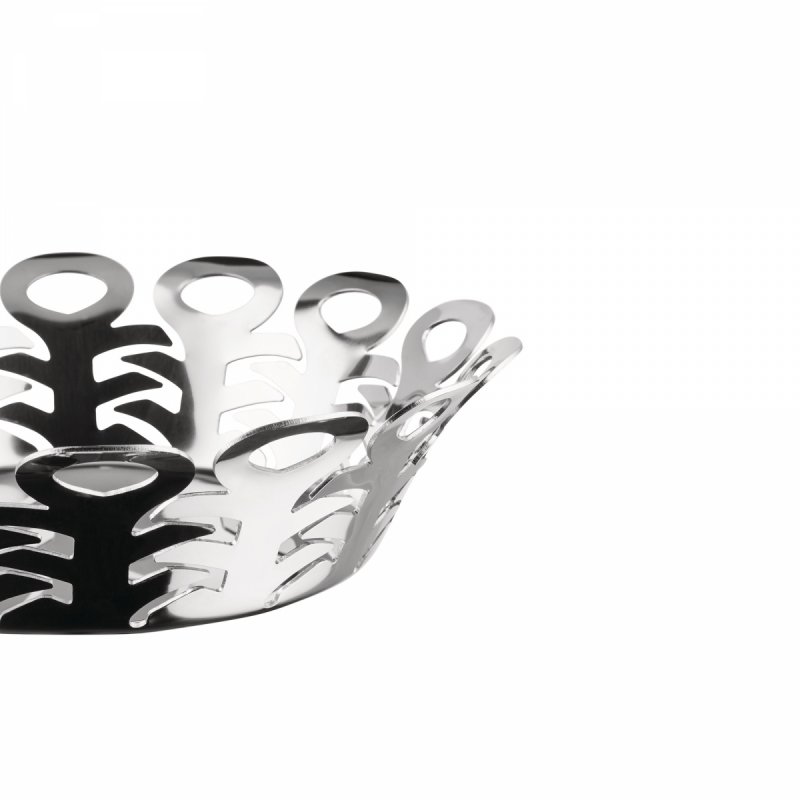 Alessi VIMINI Stalowy Kosz - Misa Dekoracyjna 22 cm / Srebrna Połysk