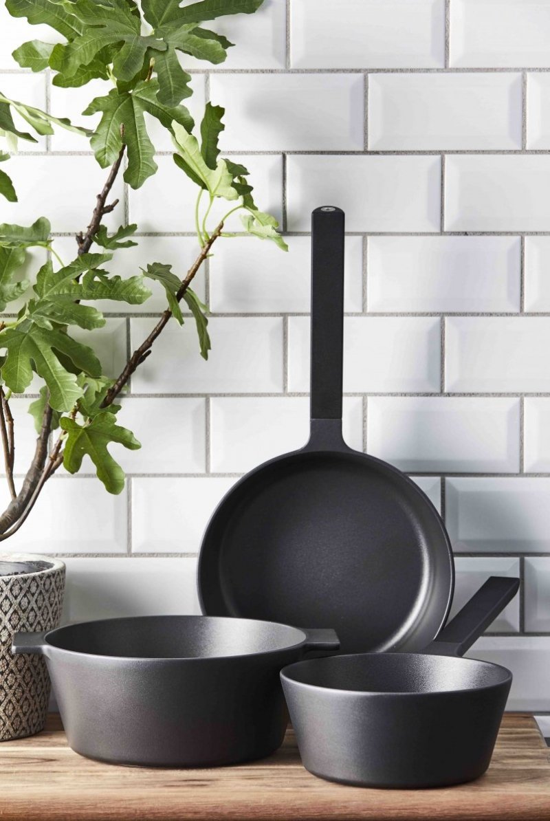 Morso DANISH BLACK Zestaw 3 Naczyń do Gotowania z Powłoką Nieprzywierającą 28 cm / Czarna
