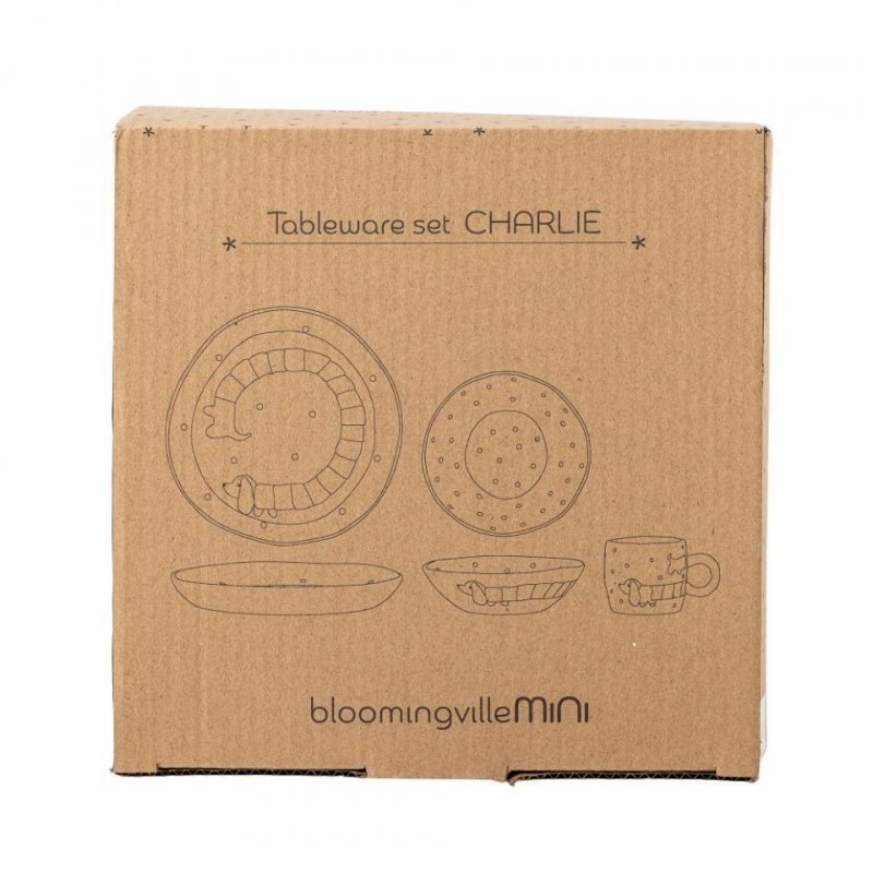 Bloomingville CHARLIE Ceramiczny Zestaw Naczyń dla Dzieci / 3 El.