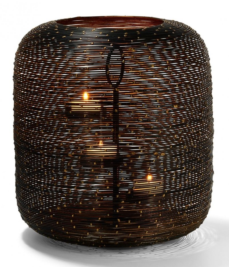 Philippi BOTSWANA Lampion Tealight 36 cm Czarno/Złoty