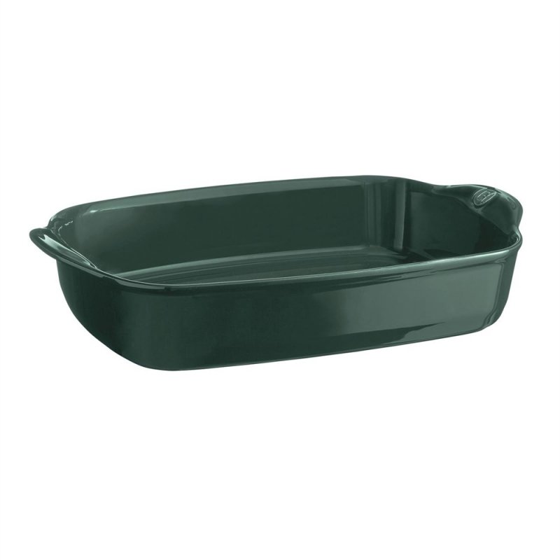 Emile Henry NATURAL CHIC Prostokątna Forma - Naczynie do Zapiekania 42,5x28 cm / Ciemnozielona