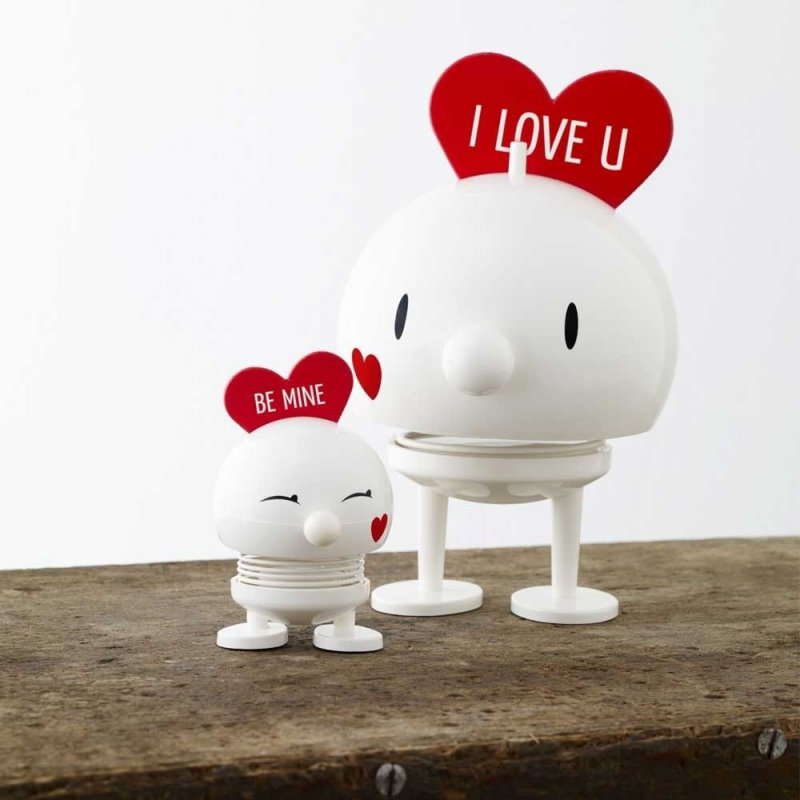 Hoptimist BIMBLE Figurka Optymisty z Serduszkiem S Biały - I Love U