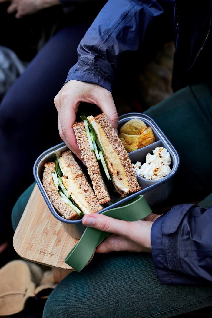 black+blum CLASSIC Stalowy Lunchbox L / Oliwkowy