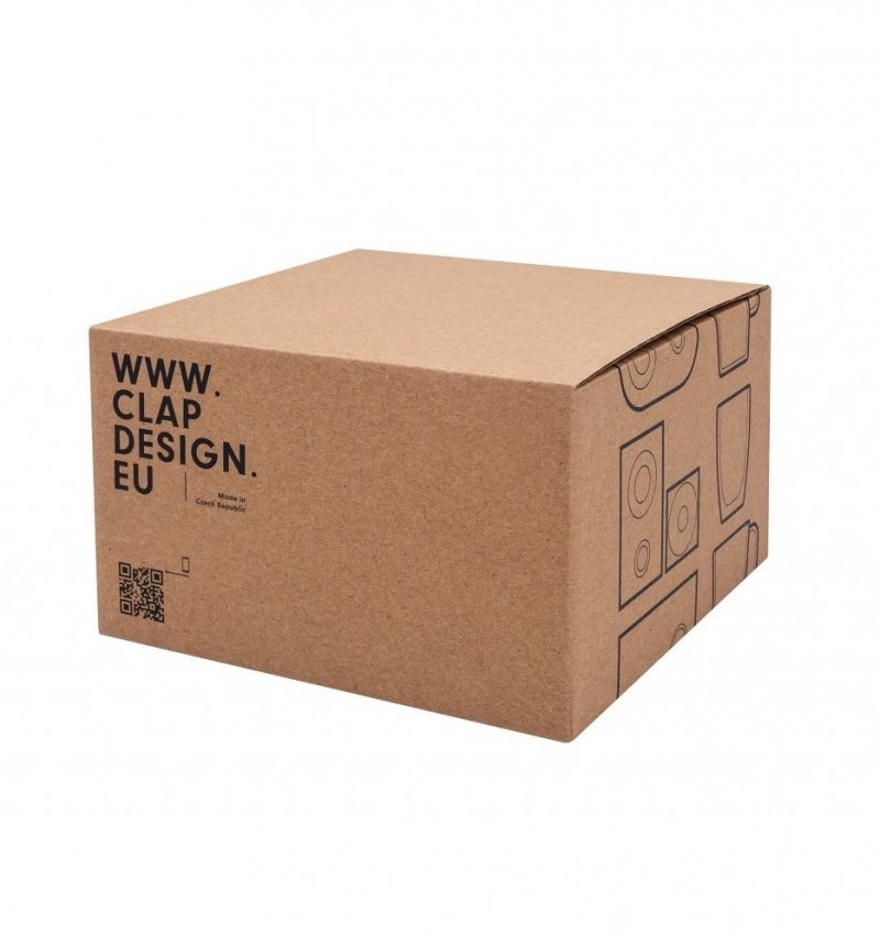 Clap Design RECTANGLE Kubek z Łyżeczką na Drewnianej Tacce 200 ml / Biały