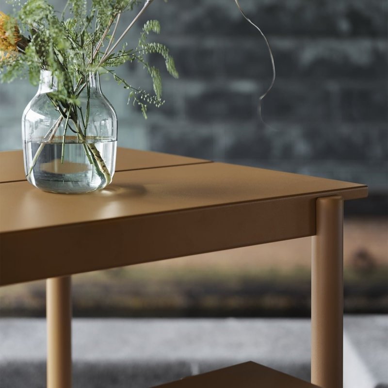 Muuto LINEAR Ogrodowy Stół Stalowy 140 x 75 cm / Niebieski