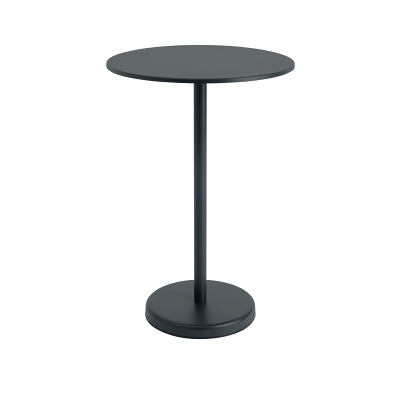 Muuto LINEAR Okrągły Ogrodowy Stolik Kawowy 70 cm / Wys. 105 cm / Czarny